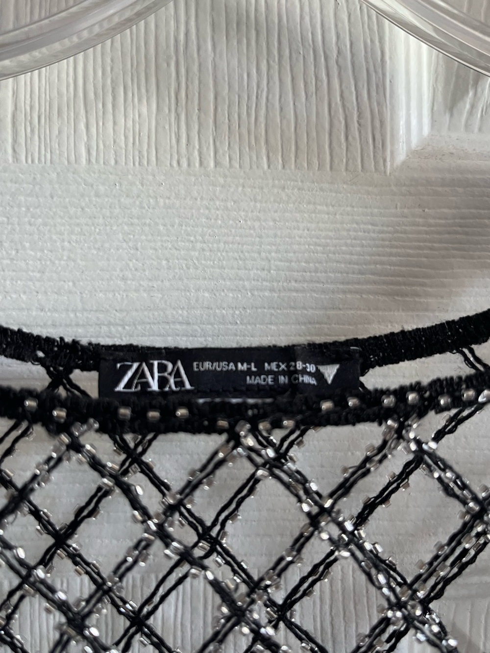 Zara rhinestone beaded mesh top size M-L - Picture 4 of 4